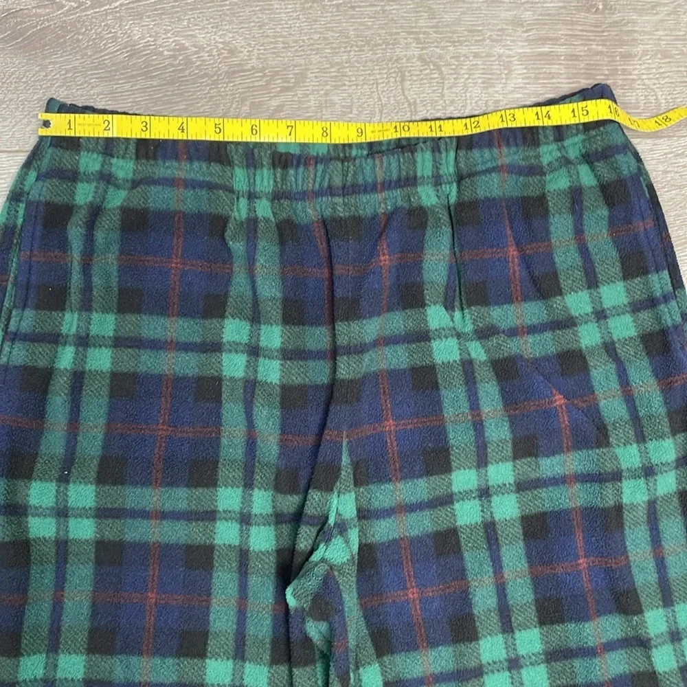 Old Navy Fleece Pajama Set Jogger and Crew Neck Long Sleeve Black Watch Plaid L